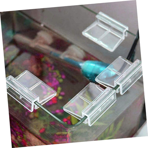 balacoo 8pcs Aquarium Cover Bracket, Fish Tank Accessories Lid Handle Clip for 10mm Acrylic and Glass