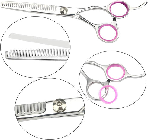 LILYS PET Professional Dog Grooming Scissors Suit, Cutting & Curved & Thinning Shears (6.0")