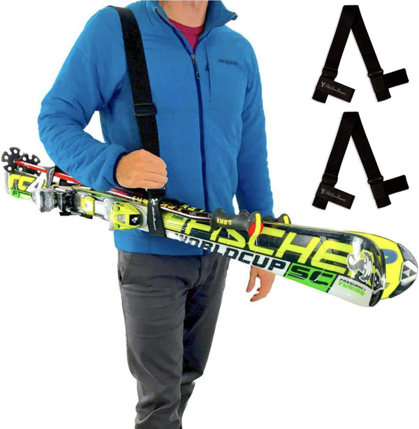 StoreYourBoard Ski Carrier Straps, Adjustable Heavy-Duty Shoulder Sling System (2 Pack)
