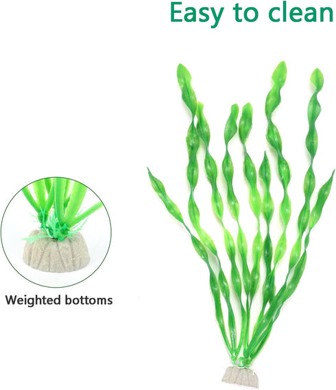 AQUANEAT Fish Tank Decorations,Fish Tank Plants, Aquarium Plants Plastic, 12Inch Tall Aquarium Plants, 10packs by AQUANEAT