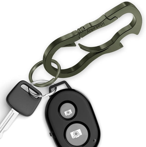 Idakekiy Dual Carabiner Keychain Multi Tool with Key Chain Bottle Opener for Keys