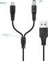 2-Pack Charger Cord for Bousnic Dog Shock Collar RS2A and RS2B, 2-in-1 USB Charging Cable