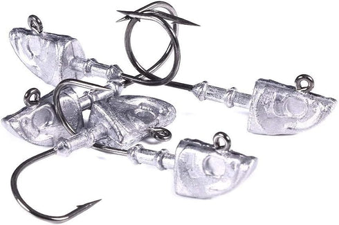 Swimbait Jig Head Saltwater Flats Jig Head Bait, Realistic Fish Head Jig Heads 5 Pack