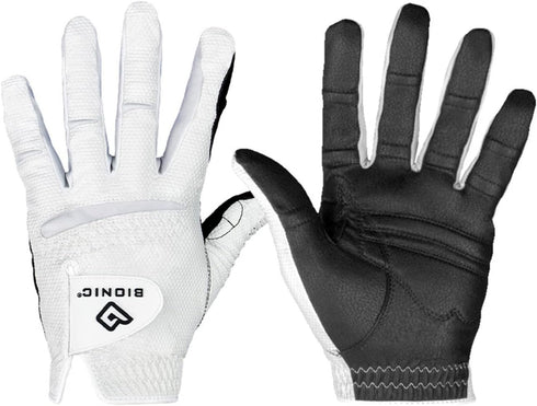 New Improved 2X Long Lasting Bionic RelaxGrip Golf Glove - Patented Double-Row Finger Grip System (Men's Medium, Right