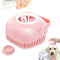 Dog Cat Bath Brush with Soap Dispenser, Soft Silicone Rubber Bristle for Short Haired Dogs and Cats Shower