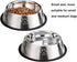 YUDANSI 2 Stainless Steel Dog Bowls, Dog Feeding Bowls, Dog Plate Bowls with Rubber Base, Small and Medium Pet Feeder Bowls and Water Bowls (M-16.6oz)