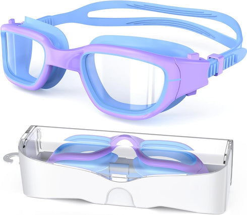 Kids Swim Goggles, Anti-Fog UV Protection Pool Goggles for Boys and Girls, Ages 6-14
