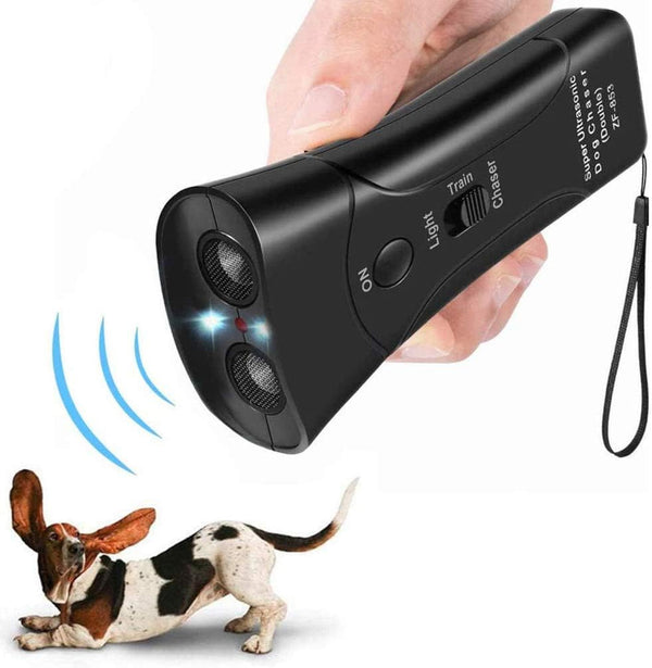 Ultrasonic Dog Trainer Device, Electronic Dog Deterrent/Dog Barking Control Tool, Stop Barking Sonic Repeller (Black)