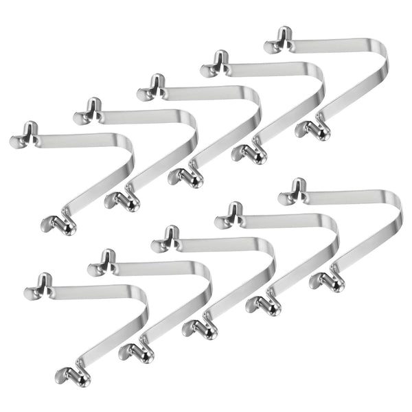 PATIKIL 8.5x6mm Kayak Paddle Snaps, 10 Pack Tent Pole Clips Steel V Shaped Double Pins for Camping