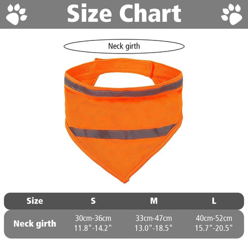 Adjustable High Visibility Dog Scarf - Reflective Towel Bib for Outdoor Adventures