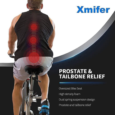 Xmifer Oversized Comfortable Bike Seat, Universal Replacement Bicycle Saddle, Waterproof Leather with Memory Foam