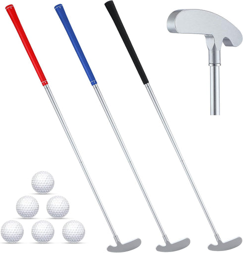 Wettarn Mini Golf Clubs Set for Men, Women, Kids - 3 Sets with 6 Practice Golf Balls, Sturdy Putter Shaft