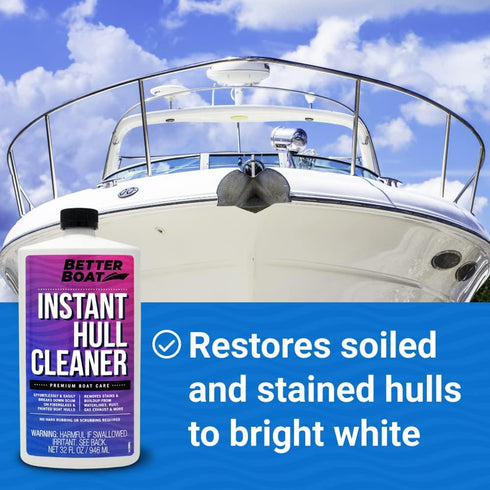 32oz Sailboats, Fiberglass Boat Hull Cleaner, Marine-Grade Stain Remover & Restorer, Deck Cleaner for Boats, Pontoons