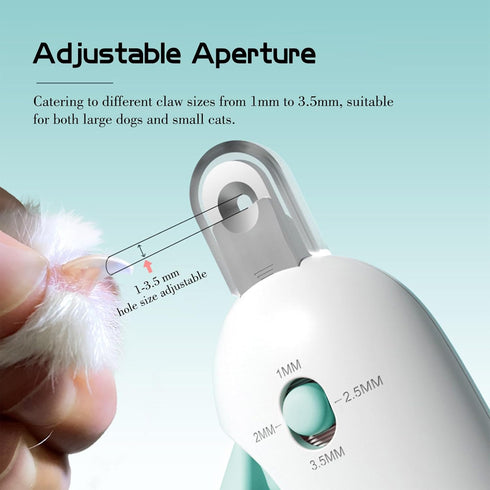 New 2024 Dog Nail Clipper Cat Nail Trimmer, Adjustable Aperture, Safety-First Design, Inbuilt Nail File for Grooming