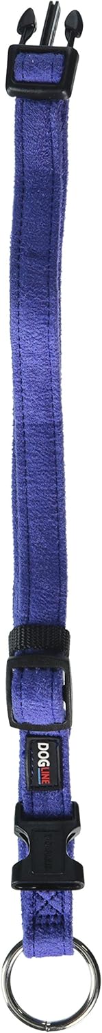 Dogline Comfort Microfiber Soft Padded Pet Puppy Dog Collar, 5/8 x 11 to 17" (Small/Medium, Purple)