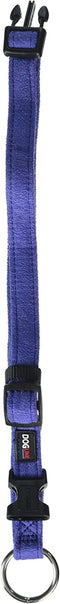 Dogline Comfort Microfiber Soft Padded Pet Puppy Dog Collar, 5/8 x 11 to 17" (Small/Medium, Purple)