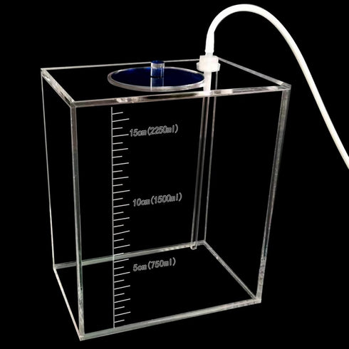 Acryli Made Dosing Container, Liquid Storage Bucket for Aquarium Air Pump Accessories, 2.5L Blue Lid