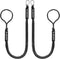 Obcursco 4FT Bungee Dock Lines, Boat Dock Rope, Jet Ski Accessories with 316 Stainless Steel Clip (2 Pack, Black)
