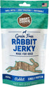 Single Ingredient Rabbit Jerky Dog Treats: Training Treat Strips for Dogs with Allergies, 100% Meat, Grain Free, 3oz