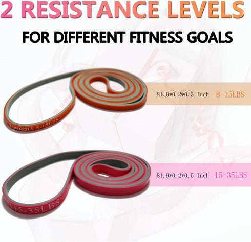 Resistance Bands for Working Out, 5 Levels Exercise Bands Set, Long Resistance Bands for Women & Men, Home Gym