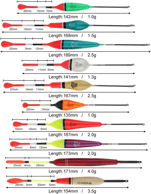 OriGlam Fishing Float and Bobber, Trout Wood Slip Spring Oval Stick for Fishing