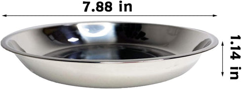 kathson Stainless Steel Whisker Relief Cat Bowl, 4 pcs Shallow and Wide Bowls, Pet Cat & Dog Feeding Large Dishes Fits with Elevated Stands Pet Bowl Stand (7.88 Inch Dia.)