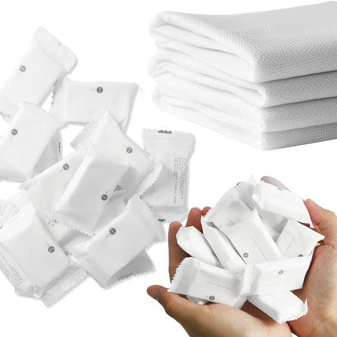 OQXEJPHFN 30 Pcs Travel Disposable Compressed Towel Tablets, Portable Thicker Style Large Cotton