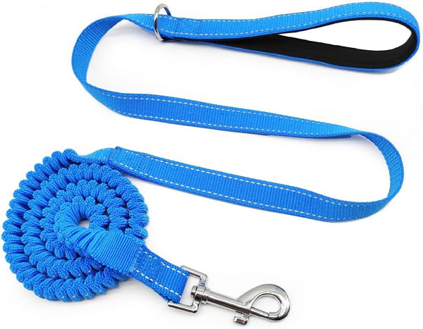 5-7FT Reflective Bungee Dog Leash, Anti-Pull Shock Absorption Nylon Elastic Walking Leash for Small Medium Dogs/Cats