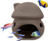 Saim Brown Ceramic Aquarium Mushroom House Decorations, Small Fish Tank Cave Hideaway for Shrimp Breeding