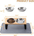 Upgraded Elevated Cat Bowls with Food Mat, 15° Tilted Stand, Anti-Vomiting Raised Dishes, 2 Stainless Steel Bowls