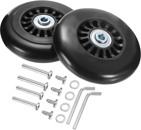 uxcell Luggage Wheels Replacement, 87 x 24 mm Rubber Swivel Caster Bearing Wheels Repair Kits for Suitcase, Inline Skate