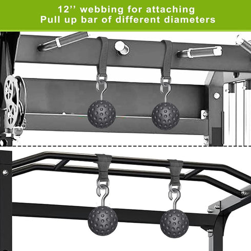 SELEWARE Non-Slip Pull Up Power Balls, Rock Climbing Grips for Strength Training, Forearm and Hand Exerciser for Chin