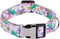 Rhea Rose Cute Floral Dog Collars with Sunflower Daisy Patterns for Girl Boy Dogs, Purple Sunflowers L