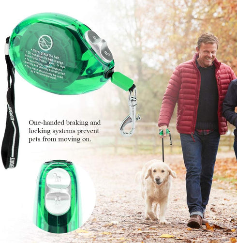 Retractable Dog Leash, Flexible Automatic Lightweight Nylon Traction Strap for Small Medium Dogs and Cats (Green)