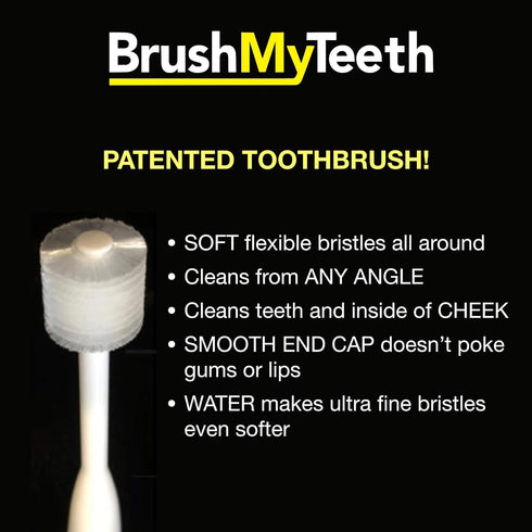 Small Dog Toothbrush, Rounded Brush Head with Soft Flexible Bristles for Gentle Brushing, Multicolor