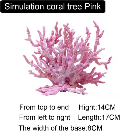 Mallofusa Artificial Aquarium Plant Ornament, Plastic Coral Reef Fish Tank Decoration Pink