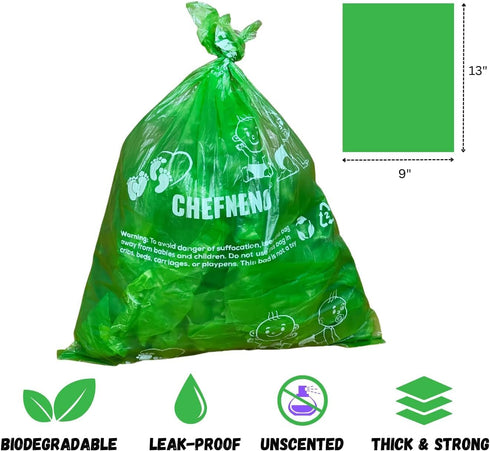 11 (198 Pack Multipurpose Waste Bags Refill Rolls Bags) with Dispenser, Biodegradable, Leak-Proof, Easy to Use, Value