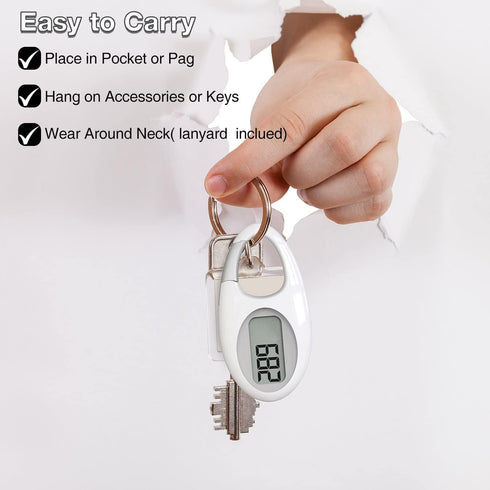 Simple 3D Step Counter, Walking Pedometer with Neck Lanyard for Men, Women, Teens