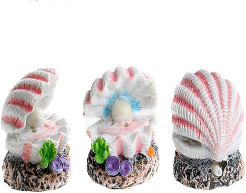 1PCS Pearl Shell Ornament for Fish Tank, Tropical Clam Decoration