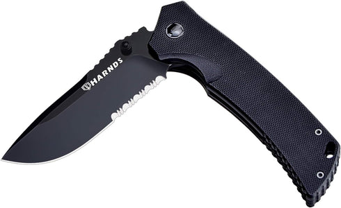 Warrior/General Tactical Folding Knife - D2 Steel Blade G10 Handle Fipper Opening (drop point)