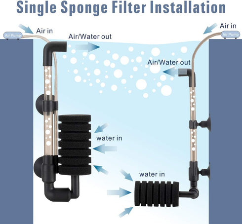 5-15 hygger Aquarium Single Sponge Filter for Small Fish Tank Gallon