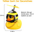 wonuu Yellow Rubber Duck Toy Car Ornaments, Squeeze Duck Dashboard Decorations with Propeller Helmet for Bicycle Horns