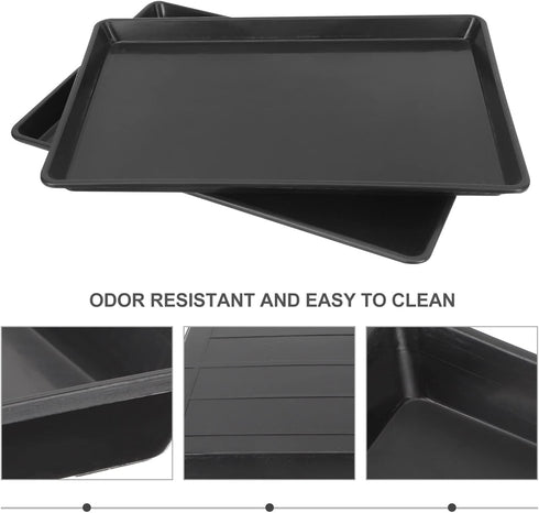 Alipis Bird Toilet Pan: Black Replacement Tray for Bird Cage, Dog Crate, Bunny Cage, 2Pcs Pet Poop Holder