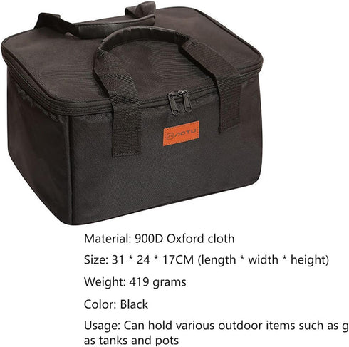 Muloo Portable Camping Cookware - Outdoor Carrying Picnic Tableware Organizers - Gas-Tank Oxford-Cloth Storage Bag