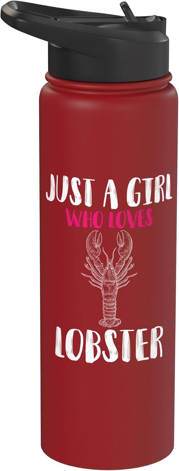 Funny Lobster Lover Apparel Just A Girl Loves Lobster Funny Sea Food Lover Stainless Steel Insulated