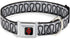 Dog Collar with Seatbelt Buckle, Harley Quinn's Ruffle Collar White Black, 15 to 26 Inches, 1.0 Inch Wide
