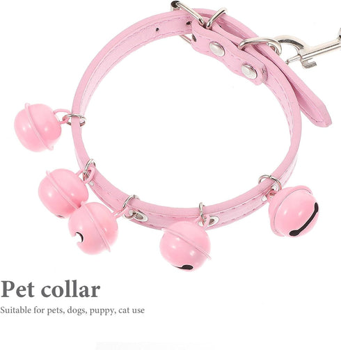 Pet Collar and Leash Combo with Jingle Bell Dog Collar and Pulling Leash Rope Strap for Outdoor Daily Use