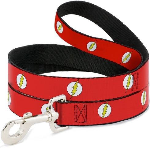 Buckle-Down Pet Leash, Flash Logo Red/White/Yellow, 4 Feet Long, 1/2" Wide