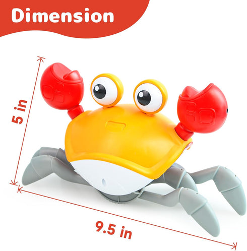 Crawling Crab Dog Toys, Interactive USB Rechargeable Toy with Music Sounds & Lights for Dogs and Cats