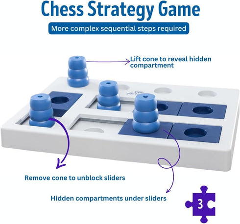 TRIXIE Chess Strategy Game - Advanced Dog Puzzle Toy, Level 3 Activity, Interactive Play, Treat Puzzle